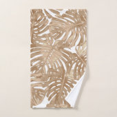 トロピカルボホブラウンジャングル葉 バスタオルセット (ハンドタオル)
