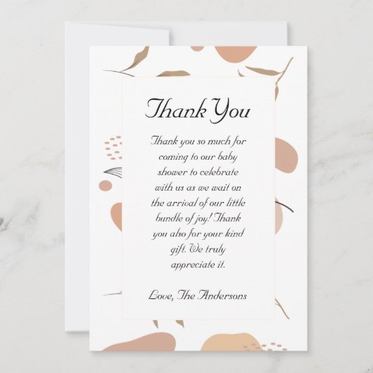 トロピカルボホベイビーシャワーサンキューカード サンキューカード (正面)