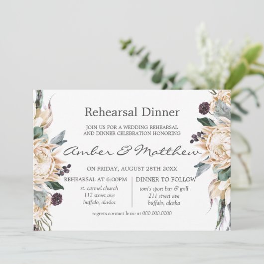 トロピカルボホホワイトプロテアリハーサルディナーインヴィータ 招待状 (スタンド正面)