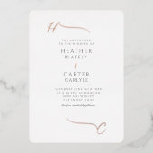 トロピカルボホモダンイニシャルのハイライト 箔招待状 (正面)