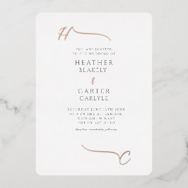 トロピカルボホモダンイニシャルのハイライト 箔招待状