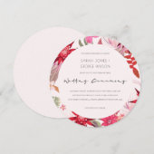 トロピカルボホレッド赤面フローラウェディングアクト サンキューカード (正面/裏面)