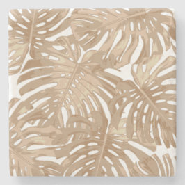 トロピカルボホーブラウンビーチジャングル葉 ストーンコースター