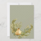 トロピカルボホ乾燥パームセージ緑の写真結婚の数 招待状 (裏面)