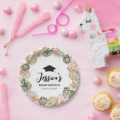 トロピカルボホ乾燥パーム葉リース卒業 ペーパープレート (パーティー)