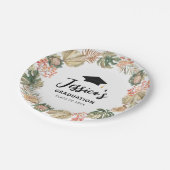 トロピカルボホ乾燥パーム葉リース卒業 ペーパープレート (アングル)