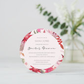 トロピカルボホ赤面フローラブライダルシャワー招待状 サンキューカード (スタンド正面)