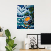 トロピカルボルテックスビーチファンタジーアート ポスター (ホームオフィス)