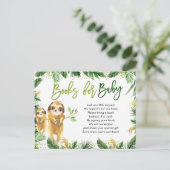 トロピカルボーイスロスベビーシャワーブックベビー インビテーションポストカード (スタンド正面)