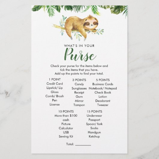 トロピカルボーイスロスベビーシャワー財布ゲーム (正面)