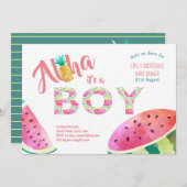 トロピカルボーイ赤ちゃんシャワー招待状アロハスイカ 招待状 (正面/裏面)