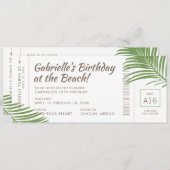 トロピカルボーディングパスビーチ誕生日トリップ 招待状 (正面/裏面)