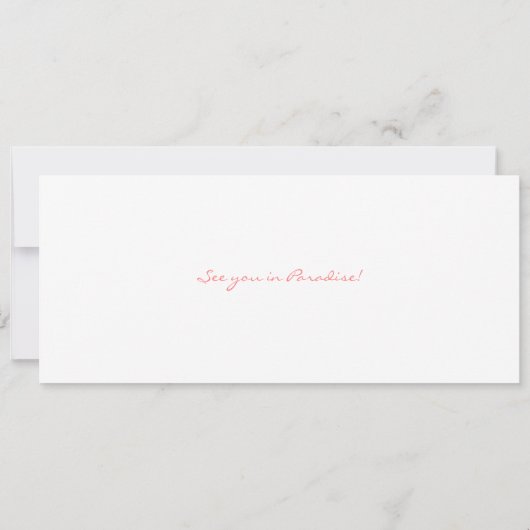 トロピカルボーディングパス目的地の結婚式招待状 招待状 (裏面)