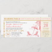 トロピカルボーディングパス目的地の結婚式招待状 招待状 (正面/裏面)