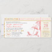 トロピカルボーディングパス目的地の結婚式招待状 招待状 (正面)