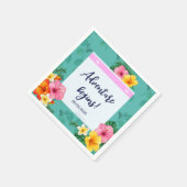 トロピカルボーディングパス目的地の結婚式 スタンダードカクテルナプキン (角)