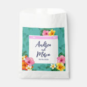 トロピカルボーディングパス目的地の結婚式 フェイバーバッグ (正面)