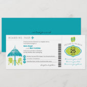 トロピカルボーディングパス結婚式招待状 招待状 (正面/裏面)