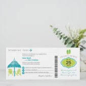 トロピカルボーディングパス結婚式招待状 招待状 (スタンド正面)