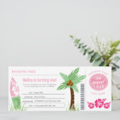 トロピカルボーディングパス誕生日招待状 招待状 (スタンド正面)