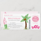 トロピカルボーディングパス誕生日招待状 招待状 (正面/裏面)