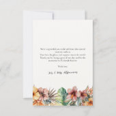 トロピカルボ結婚ホフローラサンキューカード サンキューカード (裏面)