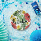 トロピカルボ葉タニカルフローラ&フラワーズアロハ ペーパープレート (パーティー)