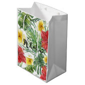 トロピカルボ葉タニカルフローラ&フラワーズアロハ ミディアムペーパーバッグ (正面アングル)