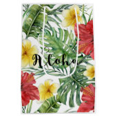 トロピカルボ葉タニカルフローラ&フラワーズアロハ ミディアムペーパーバッグ (裏面)