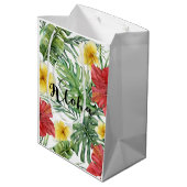 トロピカルボ葉タニカルフローラ&フラワーズアロハ ミディアムペーパーバッグ (裏面アングル)