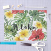 トロピカルボ葉タニカルフローラ&フラワーズアロハ 薄葉紙 (クラフト)