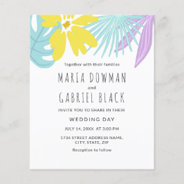 トロピカルボ葉タニカル結婚式招待状 チラシ
