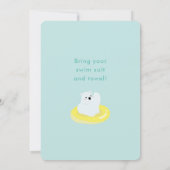 トロピカルポーラーベアプールパーティー誕生日招待状 招待状 (裏面)