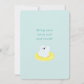 トロピカルポーラーベアプールパーティー誕生日招待状 招待状 (裏面)