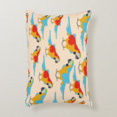 トロピカルマカラフルコー模様 アクセントクッション (正面(垂直))