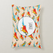 トロピカルマカラフルコー模様 アクセントクッション (正面(垂直))