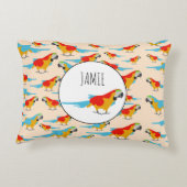 トロピカルマカラフルコー模様 アクセントクッション (裏面)