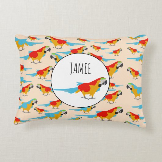 トロピカルマカラフルコー模様 アクセントクッション (裏面)