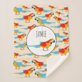 トロピカルマカラフルコー模様 シェルパブランケット