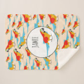 トロピカルマカラフルコー模様 シェルパブランケット (正面(横))