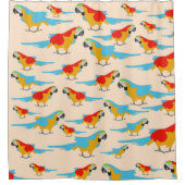 トロピカルマカラフルコー模様 シャワーカーテン (正面)