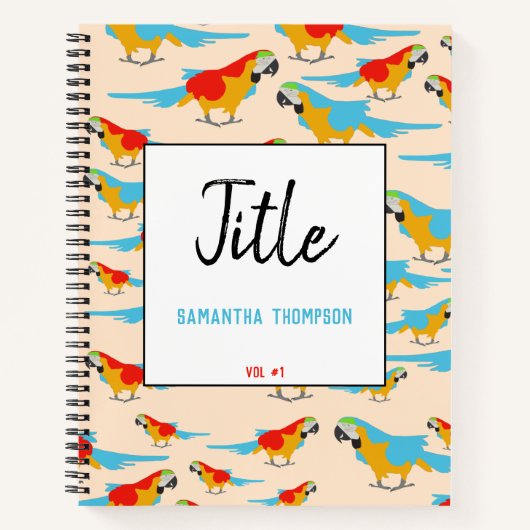 トロピカルマカラフルコー模様 ノートブック (正面)