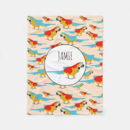 トロピカルマカラフルコー模様 フリースブランケット