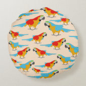 トロピカルマカラフルコー模様 ラウンドクッション (裏面)