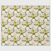 トロピカルマグノリアの花が咲く春のウェディング ラッピングペーパー (フラット)