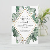 トロピカルマグノリアブライダルシャワーフローラ水彩 招待状 (スタンド正面)
