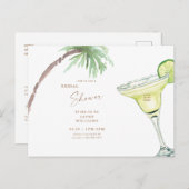 トロピカルマルガリータブライダルシャワー インビテーションポストカード (正面/裏面)
