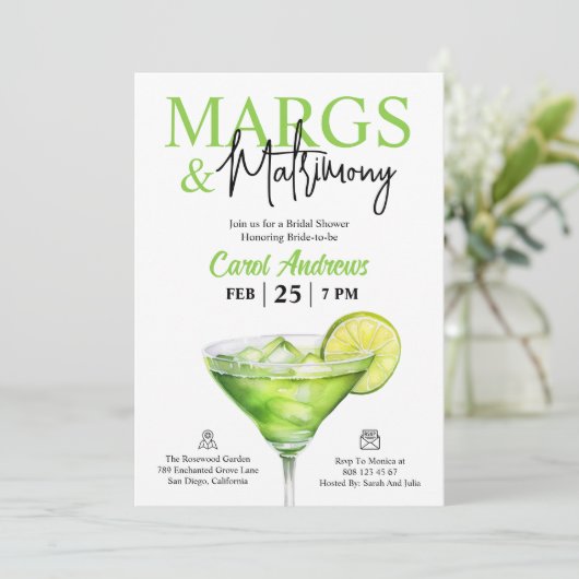 トロピカルマルクス&マトリモニーブライダルシャワー 招待状 (スタンド正面)