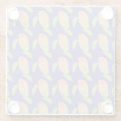 トロピカルマンゴフルーツグリーンオレンジパープル ガラスコースター (裏面)