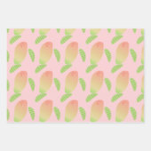 トロピカルマンゴフルーツグリーンオレンジ ラッピングペーパーシート (正面)